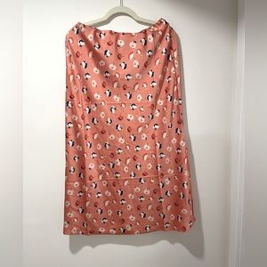 Ann Taylor Loft floral bias cut satin look midi skirt NWT / Size M